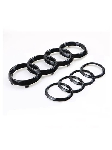 Gloss black front badge rings - gloss,