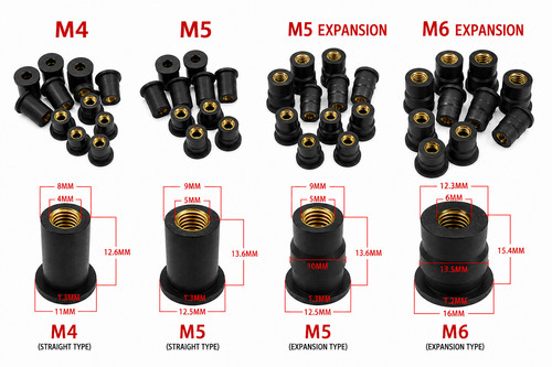 Rubber well nuts - m4,