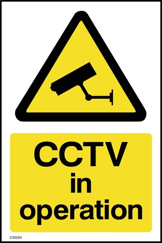 Cctv operation sign or - in,