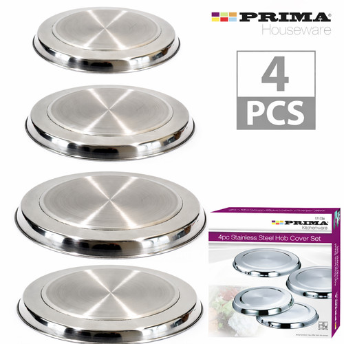 4pc stainless steel hob covers - stainless,
