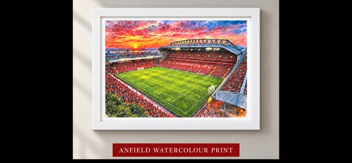 Anfield watercolour print - anfield, a4