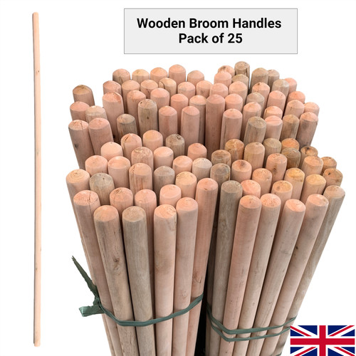 Long wooden broom - wooden, handle