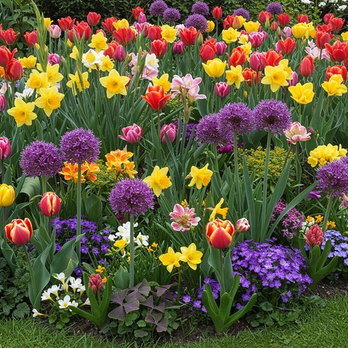 100 mixed spring flowering - mixed,