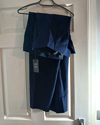 Men navy office trousers - navy,