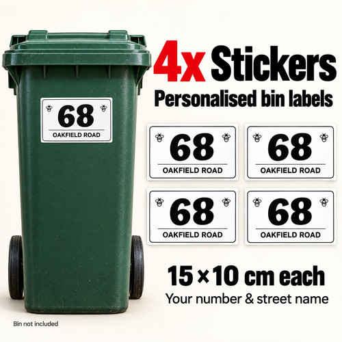 Wheelie bin stickers - bin,