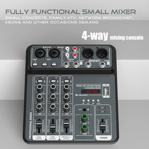 Channel audio mixer with - 4,